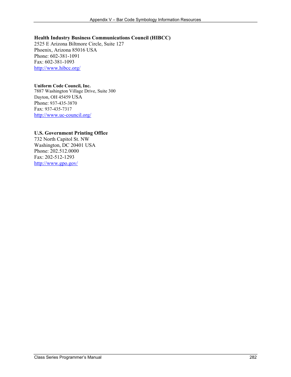 Datamax-O'Neil Class Series Programmer’s Manual User Manual | Page 296 / 300