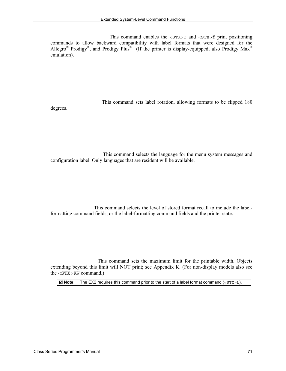 Datamax-O'Neil Class Series Programmer’s Manual User Manual | Page 85 / 300
