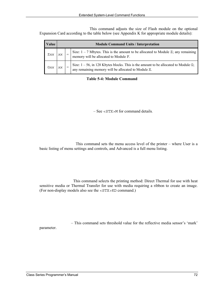 Datamax-O'Neil Class Series Programmer’s Manual User Manual | Page 86 / 300