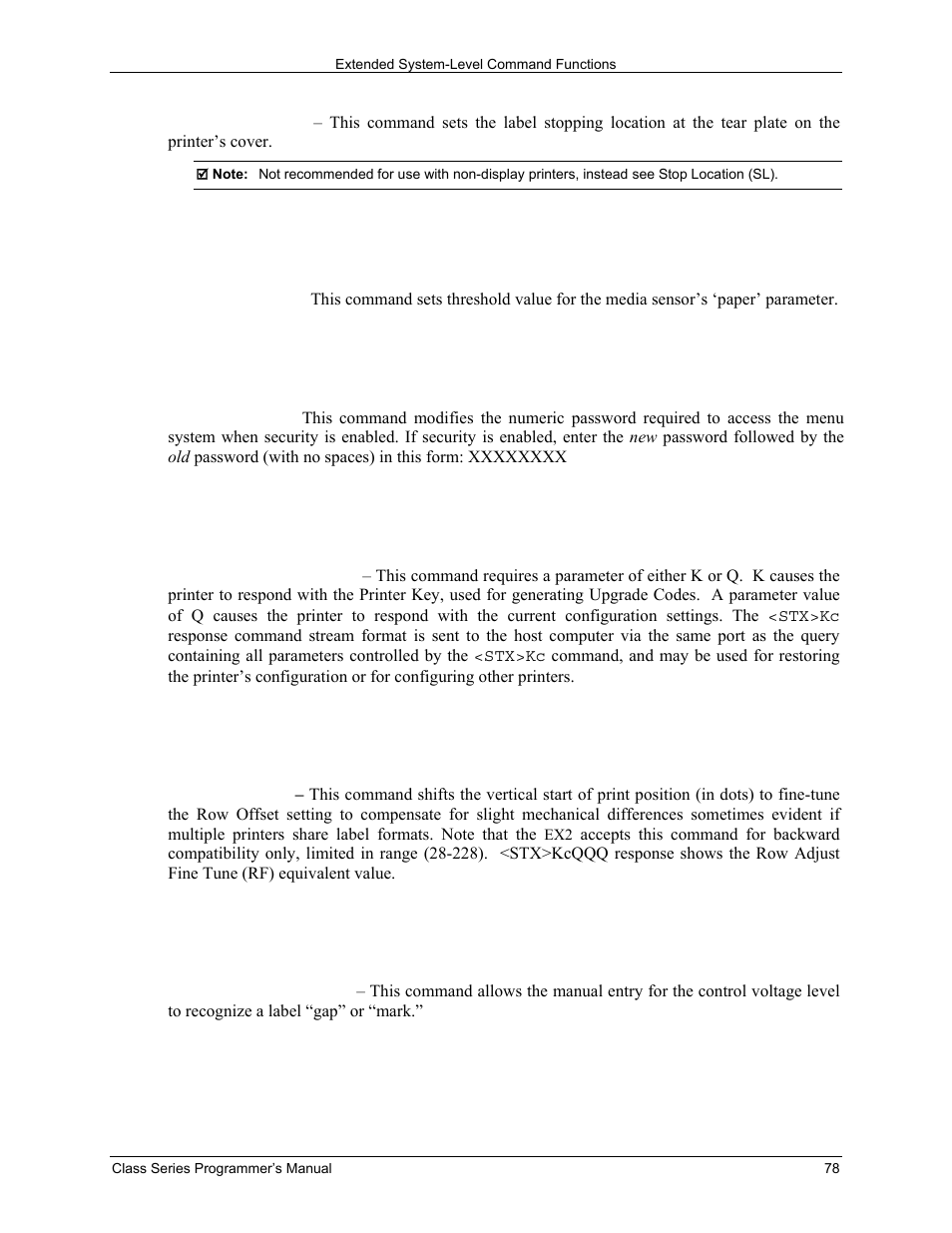 Datamax-O'Neil Class Series Programmer’s Manual User Manual | Page 92 / 300