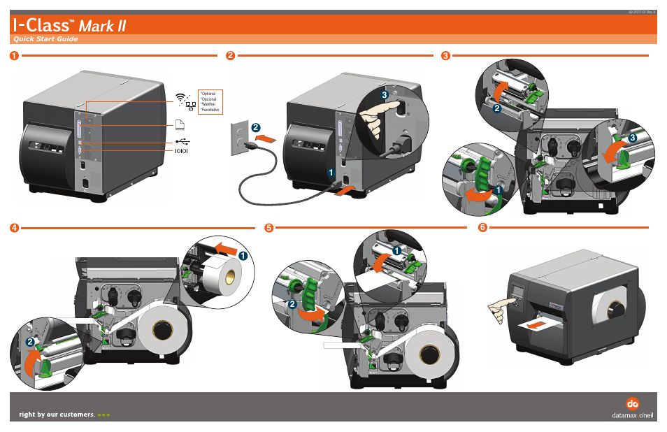 Datamax-O'Neil I-Class Mark II Quick Start Guide User Manual | 2 pages