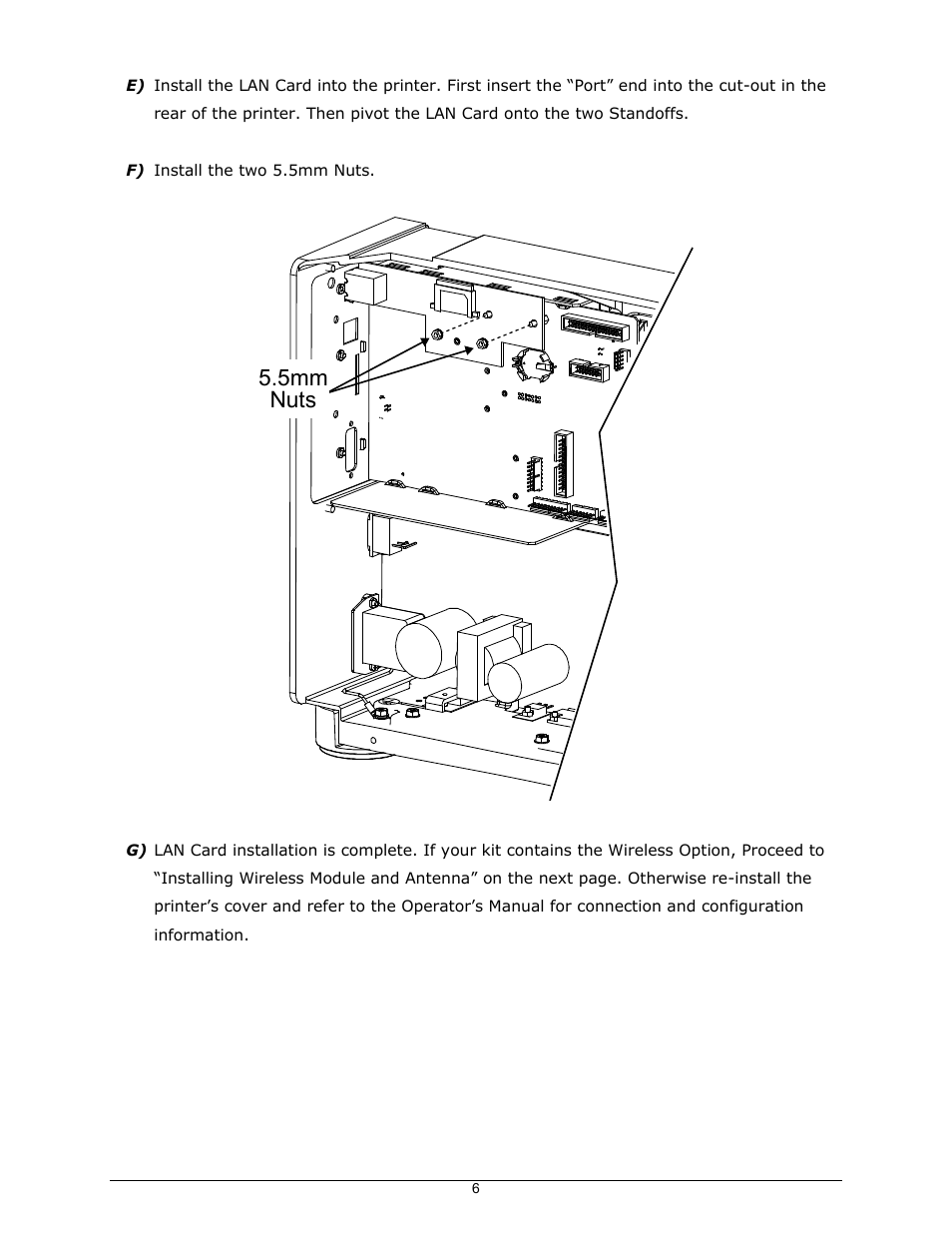 5mm nuts | Datamax-O'Neil I-Class Mark II Wired_Wireless LAN Option User Manual | Page 6 / 10