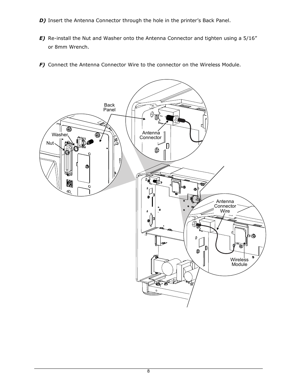 Datamax-O'Neil I-Class Mark II Wired_Wireless LAN Option User Manual | Page 8 / 10