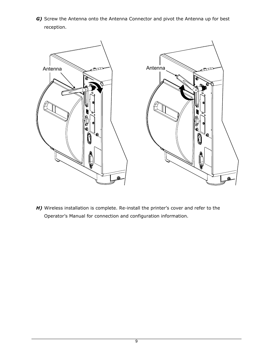 Datamax-O'Neil I-Class Mark II Wired_Wireless LAN Option User Manual | Page 9 / 10