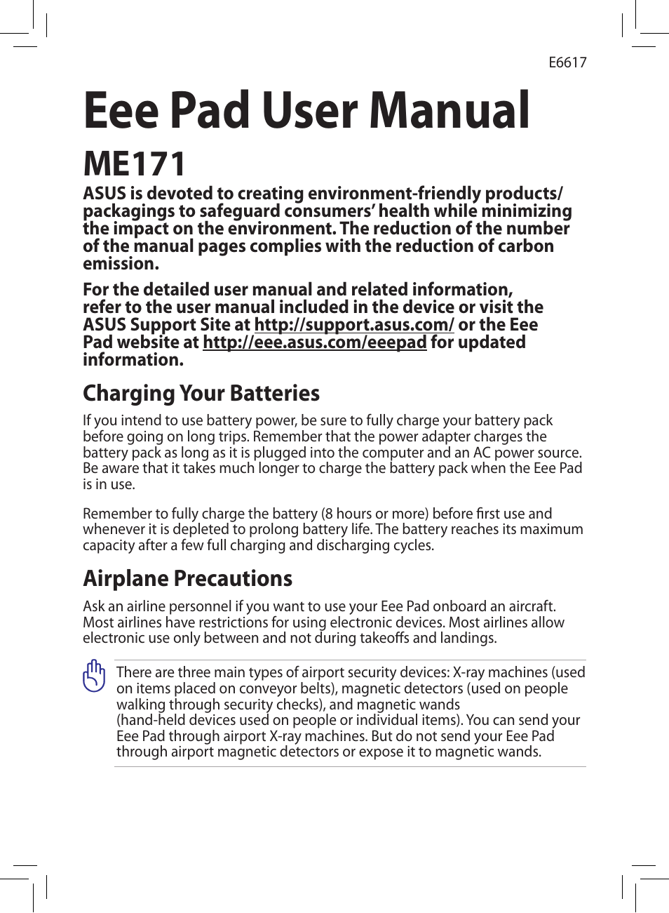 Asus Eee Pad MeMO 171 User Manual | 26 pages