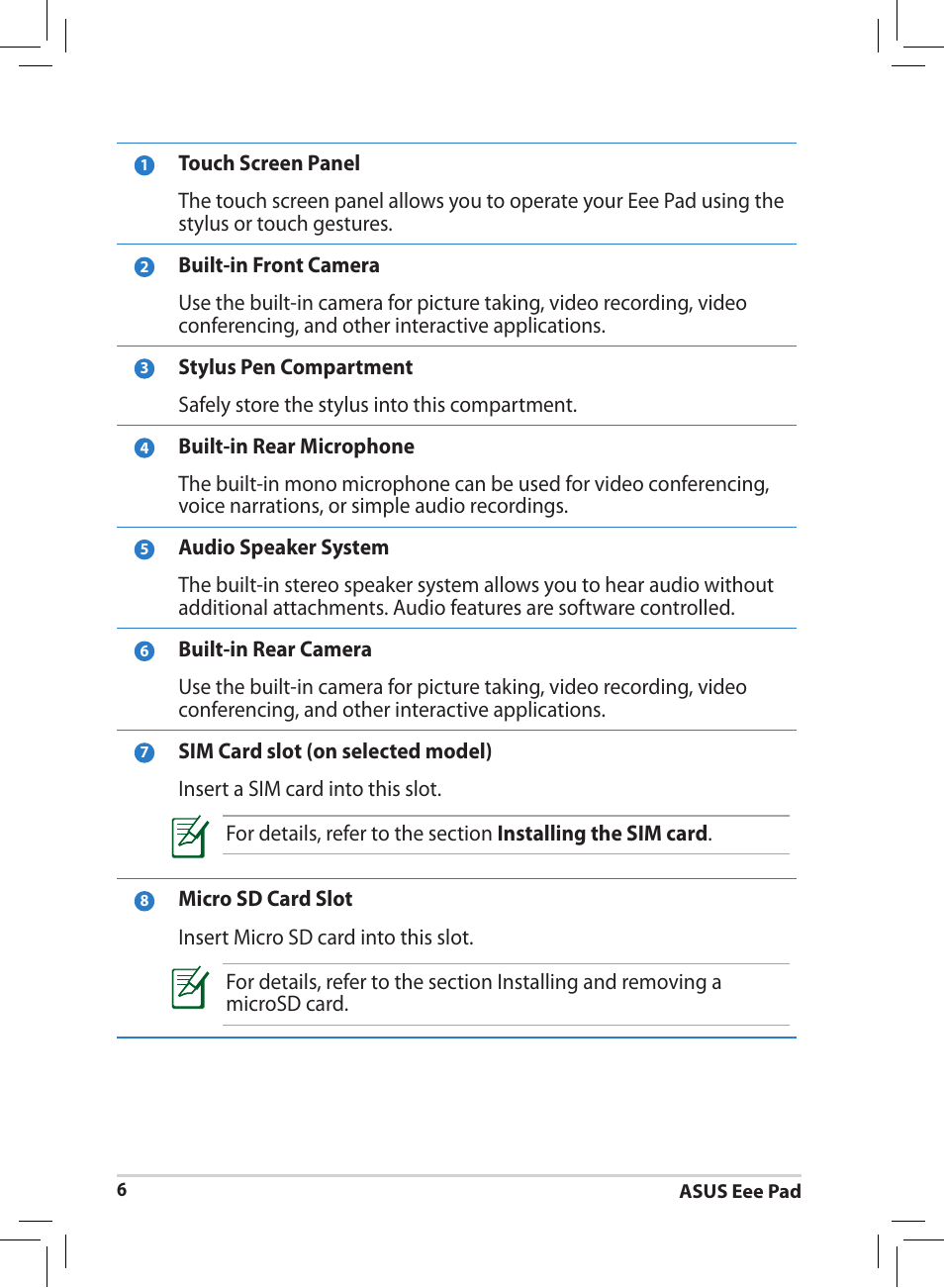 Asus Eee Pad MeMO 171 User Manual | Page 6 / 26