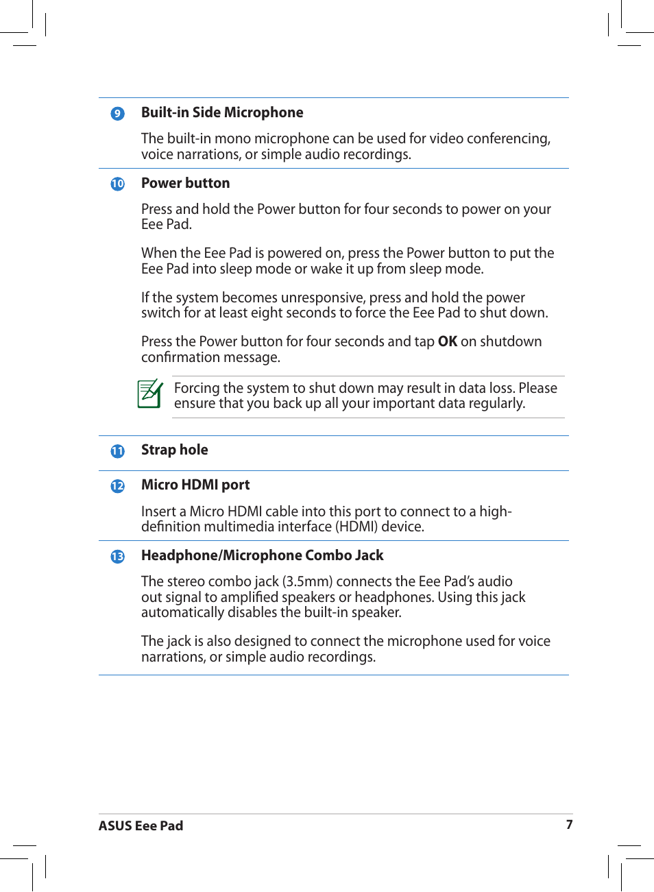 Asus Eee Pad MeMO 171 User Manual | Page 7 / 26