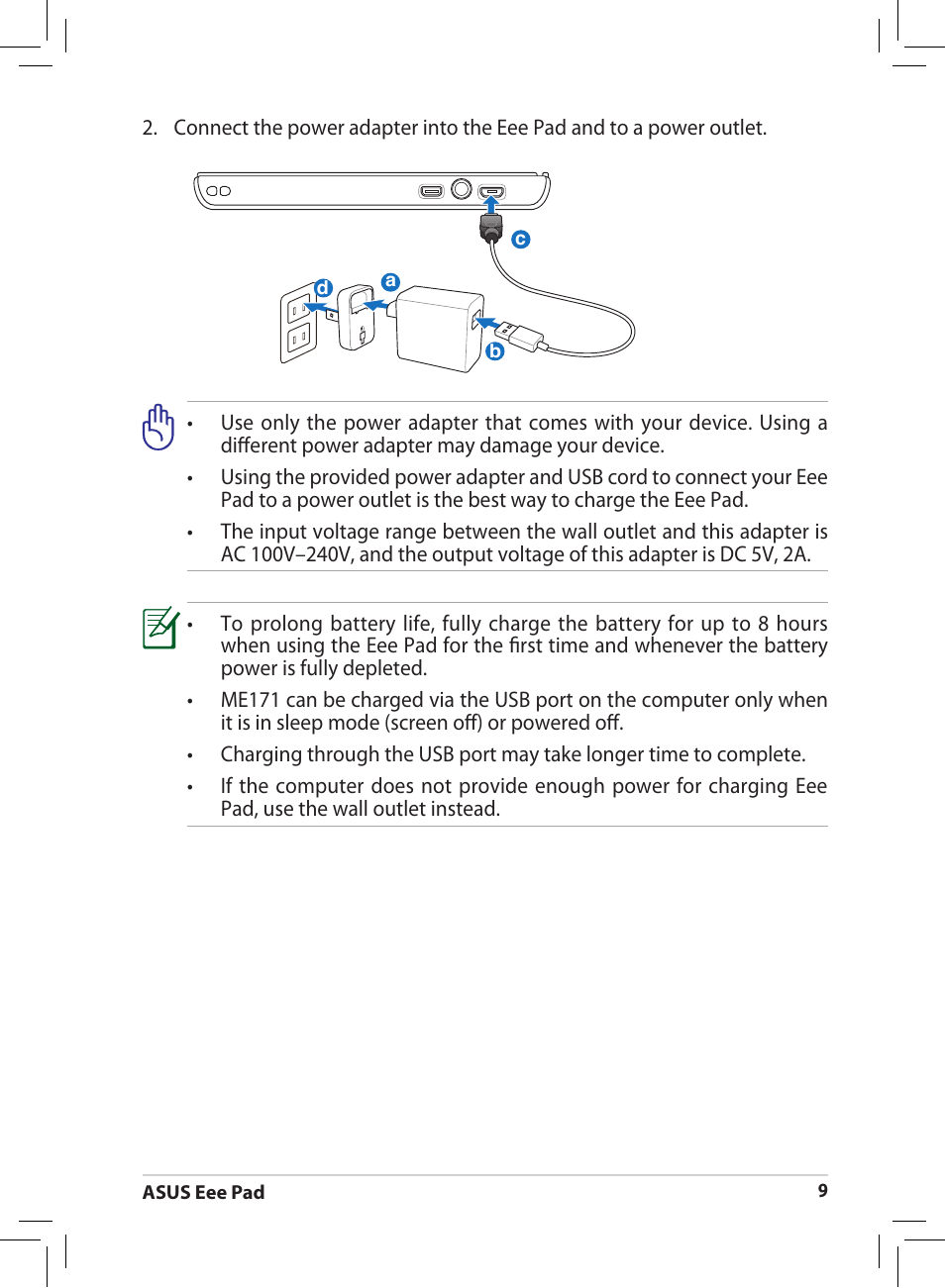 Asus Eee Pad MeMO 171 User Manual | Page 9 / 26