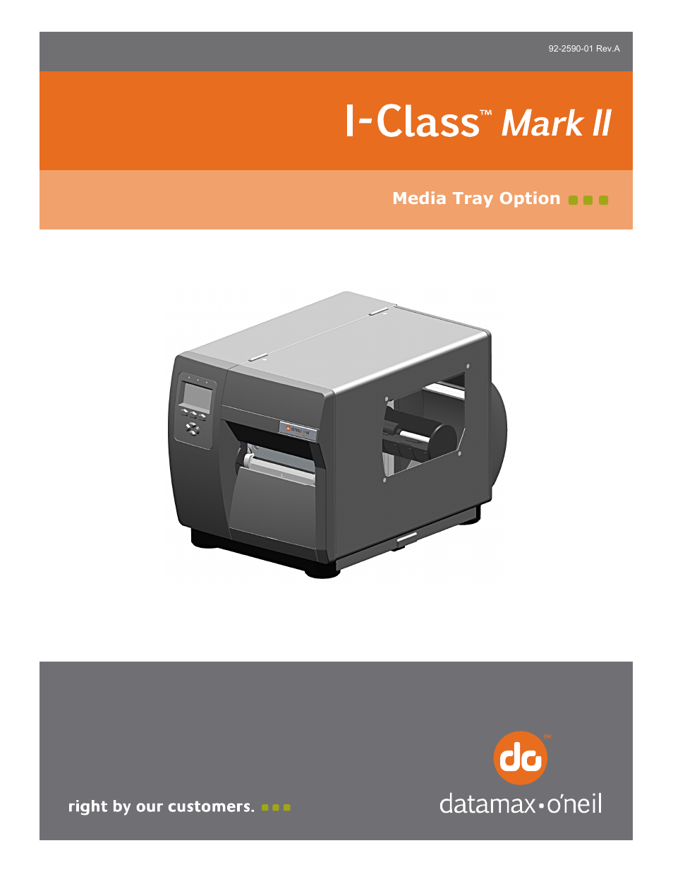 Datamax-O'Neil I-Class Mark II Media Tray Option User Manual | 6 pages