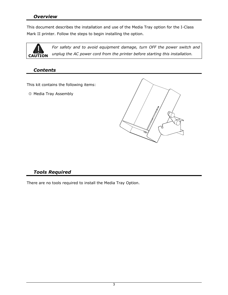 Datamax-O'Neil I-Class Mark II Media Tray Option User Manual | Page 3 / 6