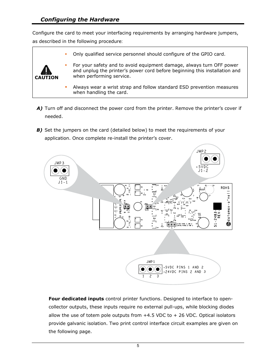 Datamax-O'Neil I-Class Mark II GPIO Option User Manual | Page 7 / 12