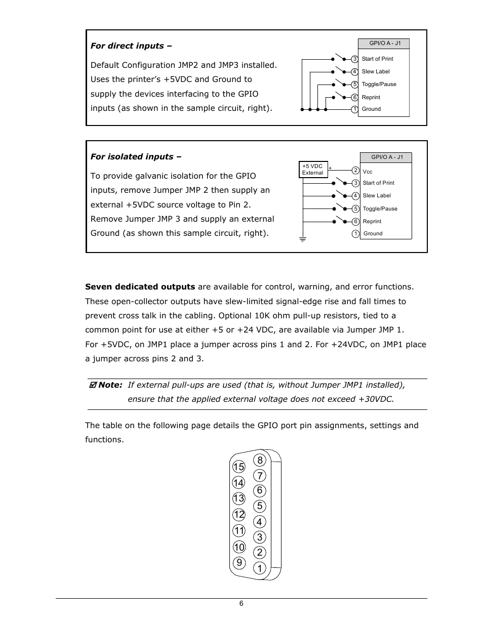 Datamax-O'Neil I-Class Mark II GPIO Option User Manual | Page 8 / 12