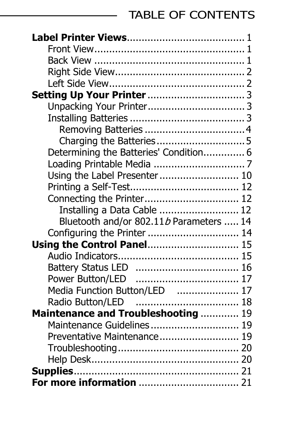 Datamax-O'Neil LP3 LABEL PRINTER User Guide User Manual | Page 3 / 28