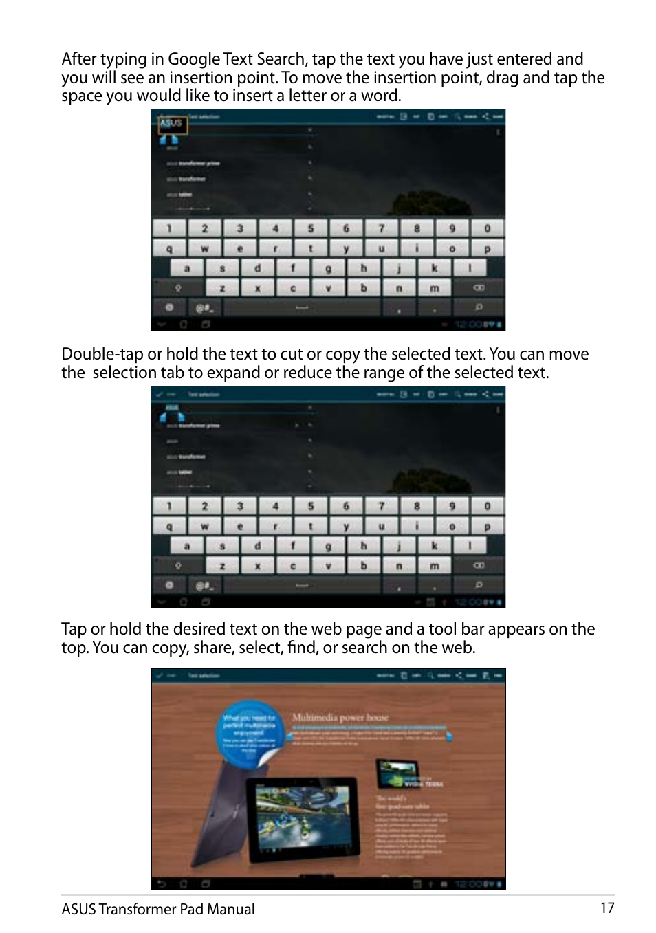 Asus Transformer Pad Infinity TF700T User Manual | Page 17 / 89