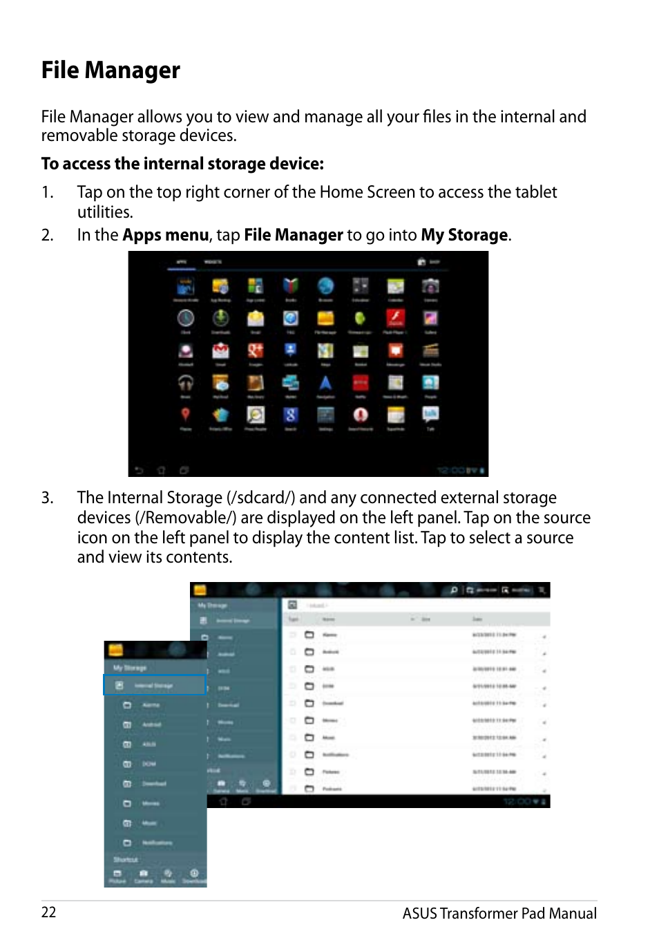 File manager | Asus Transformer Pad Infinity TF700T User Manual | Page 22 / 89