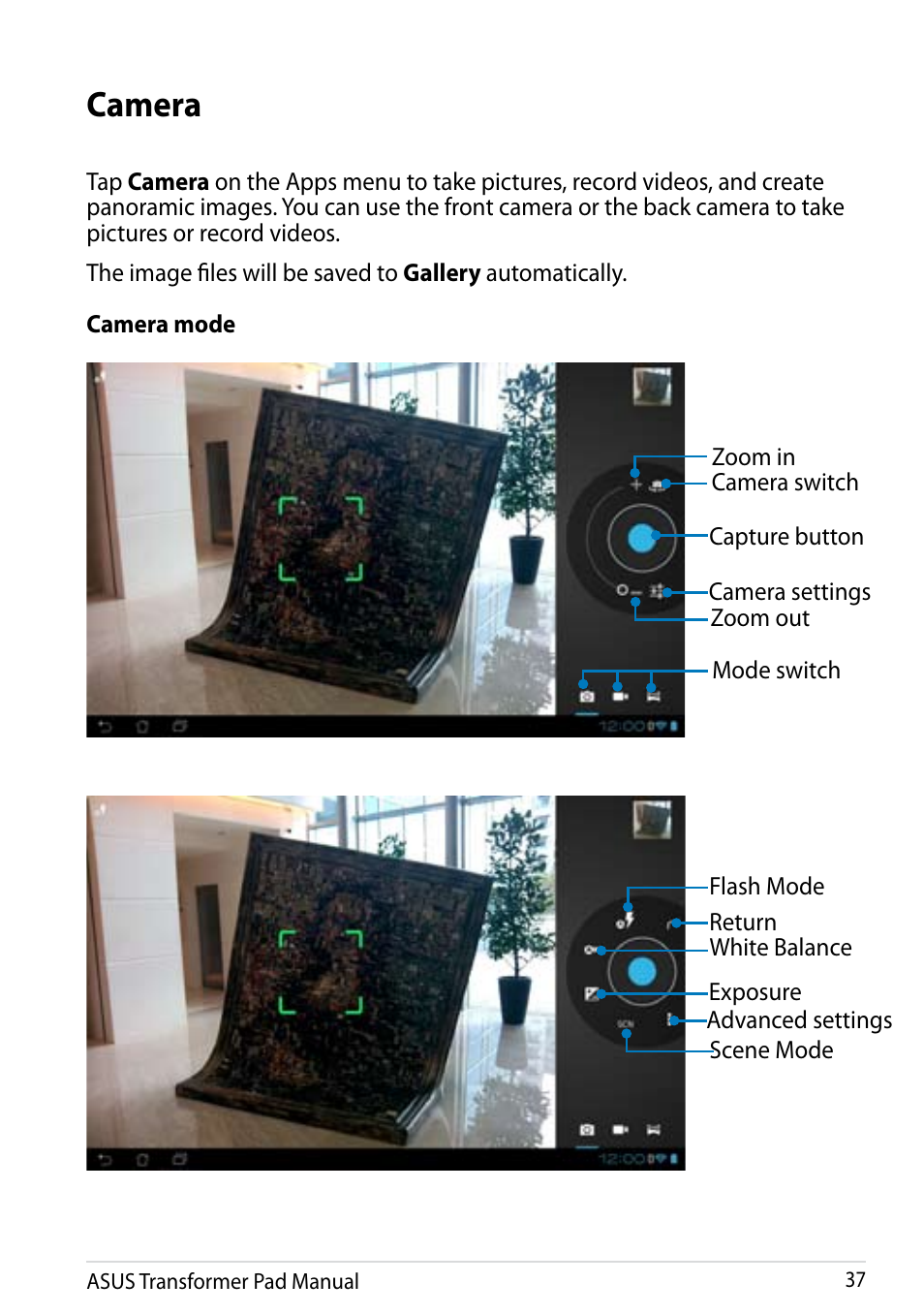 Camera | Asus Transformer Pad Infinity TF700T User Manual | Page 37 / 89