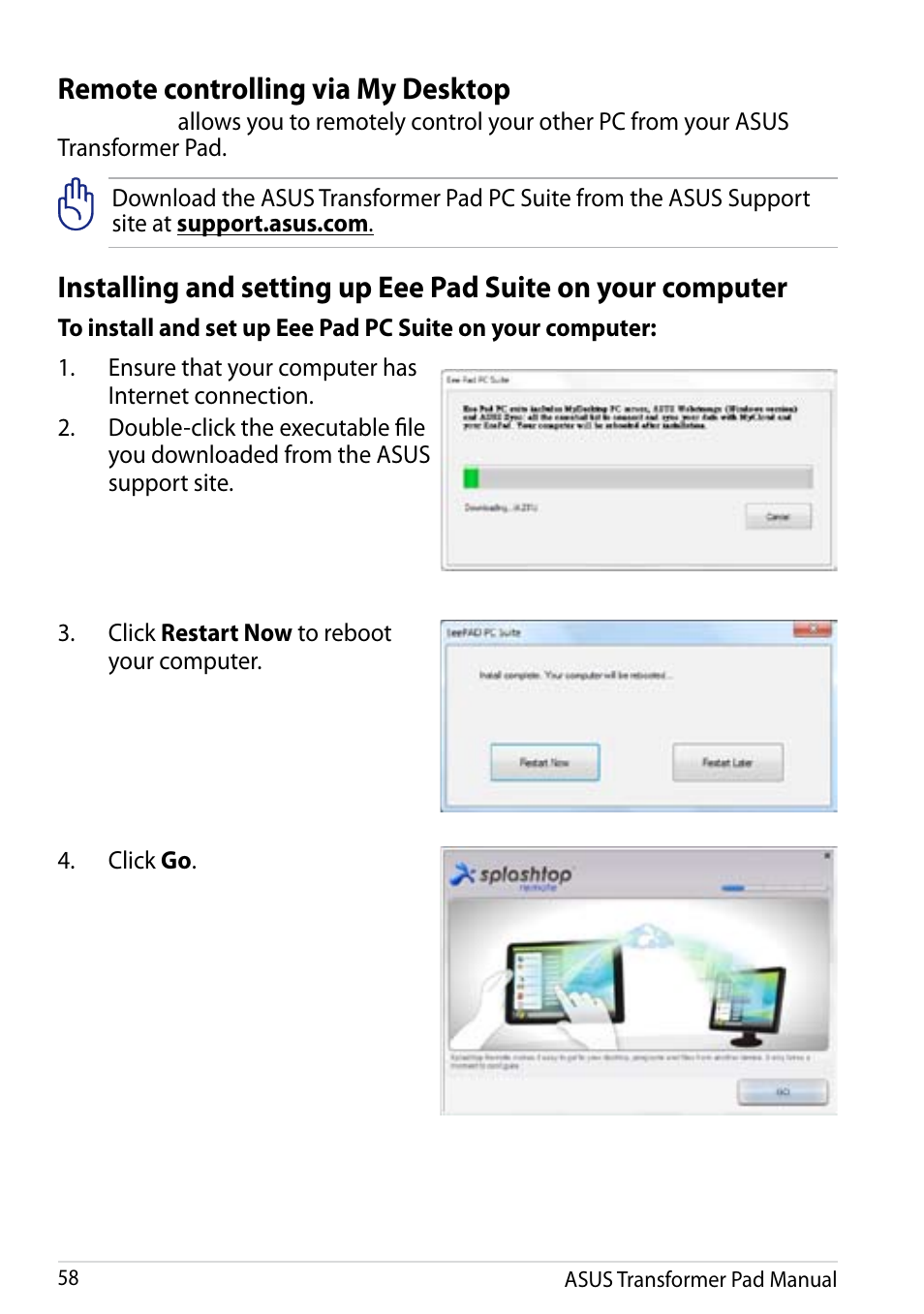 Remote controlling via my desktop | Asus Transformer Pad Infinity TF700T User Manual | Page 58 / 89