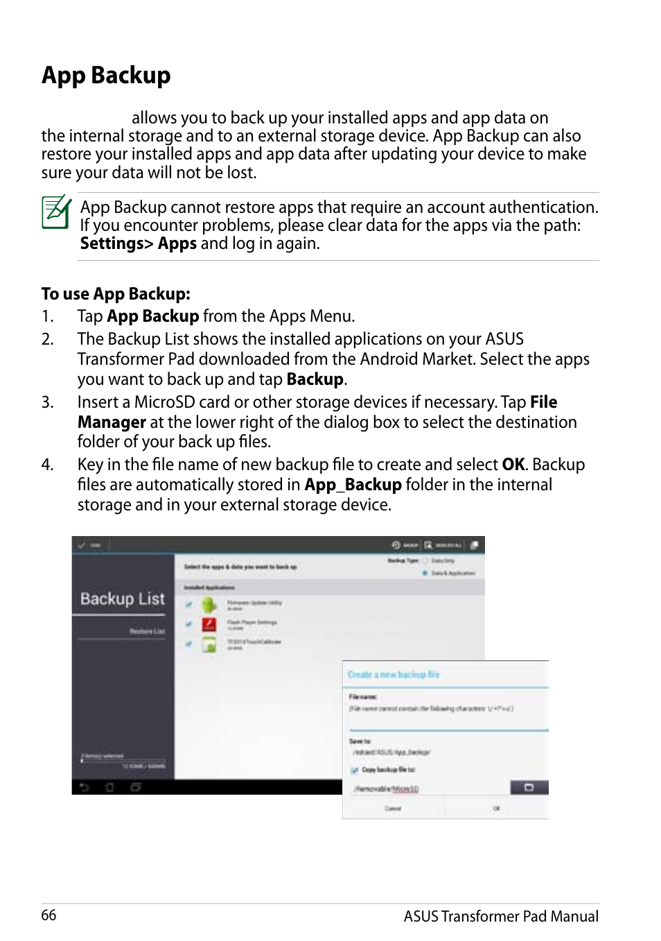 App backup | Asus Transformer Pad Infinity TF700T User Manual | Page 66 / 89