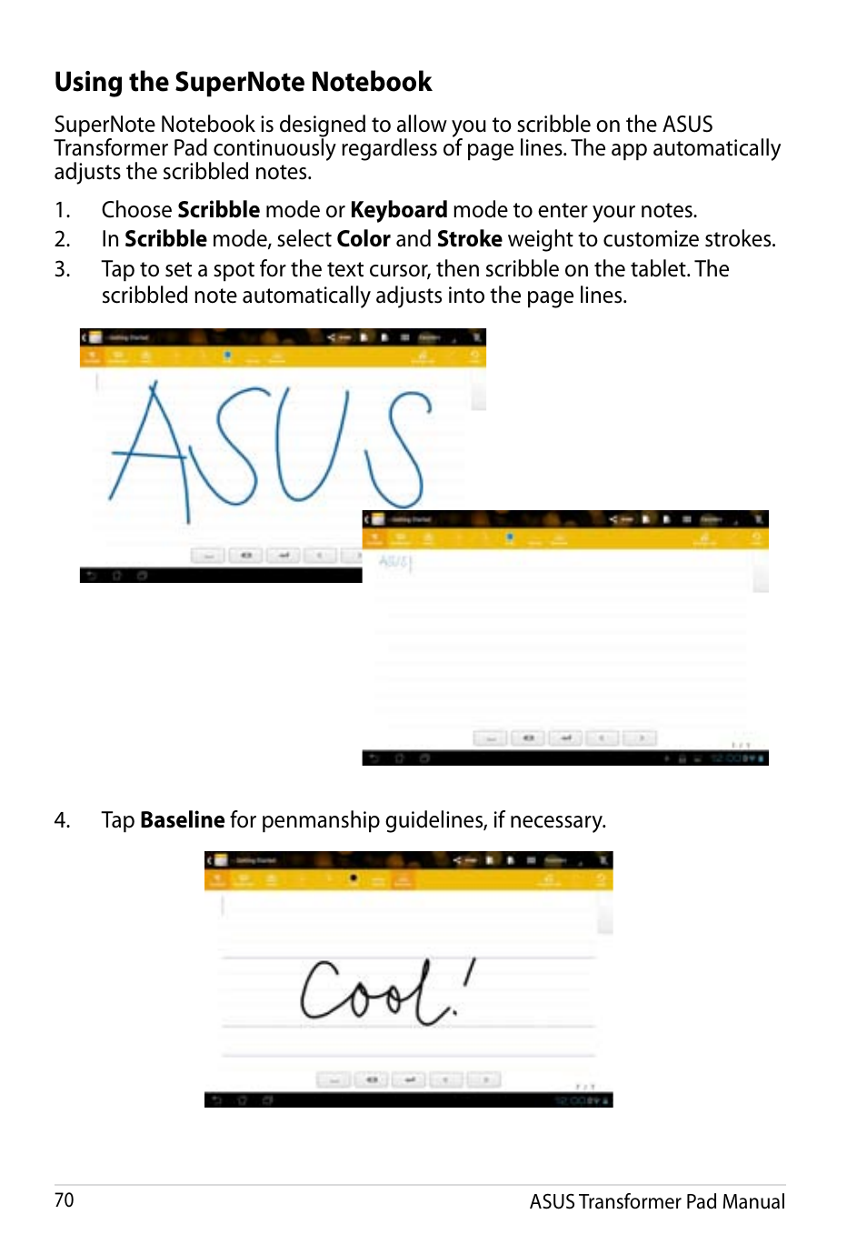 Asus Transformer Pad Infinity TF700T User Manual | Page 70 / 89