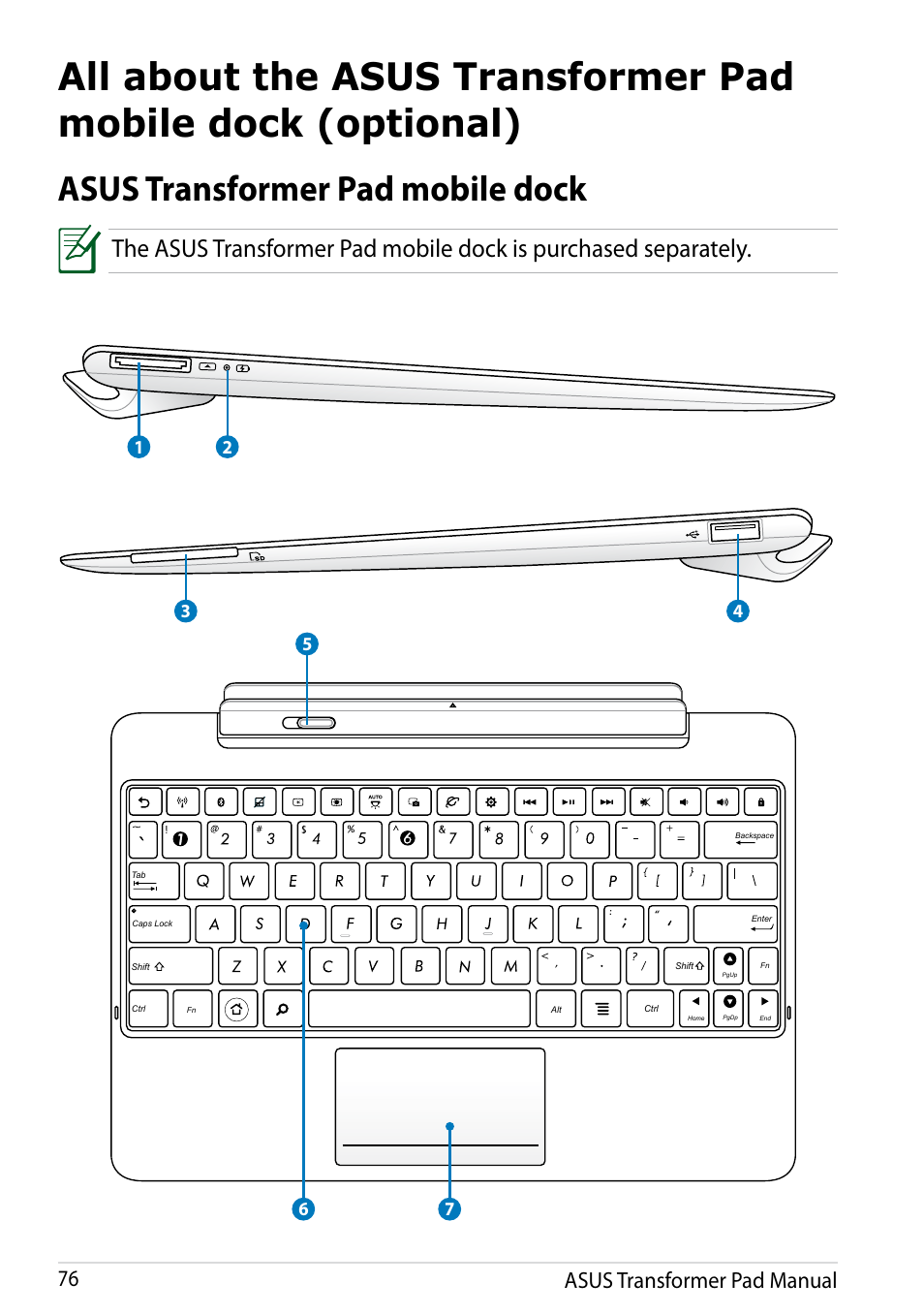 Asus transformer pad mobile dock, Asus transformer pad manual 76 | Asus Transformer Pad Infinity TF700T User Manual | Page 76 / 89