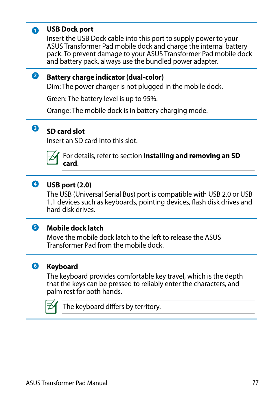 Asus Transformer Pad Infinity TF700T User Manual | Page 77 / 89