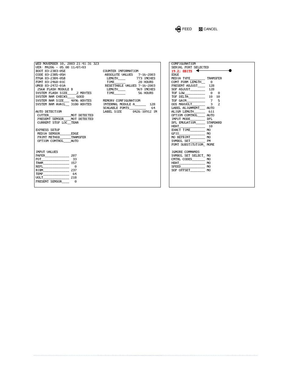 Appendix c – paper menu setup 81, Label 1 label 2 | Datamax-O'Neil M-Class Mark II Operator’s Manual User Manual | Page 87 / 100