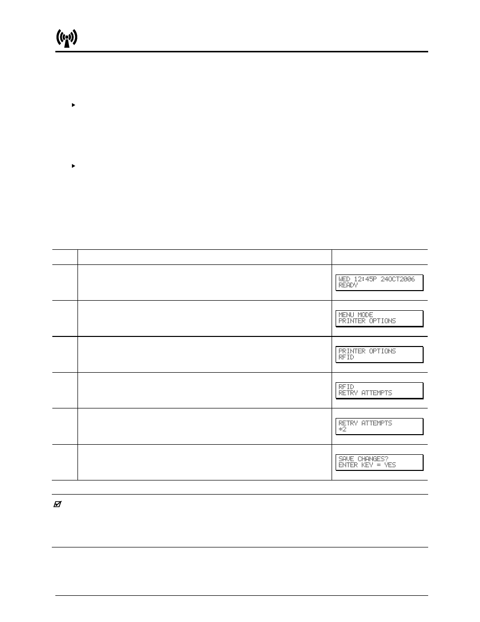 Set the printer | Datamax-O'Neil M-Class Mark II RFID Option User Manual | Page 5 / 8