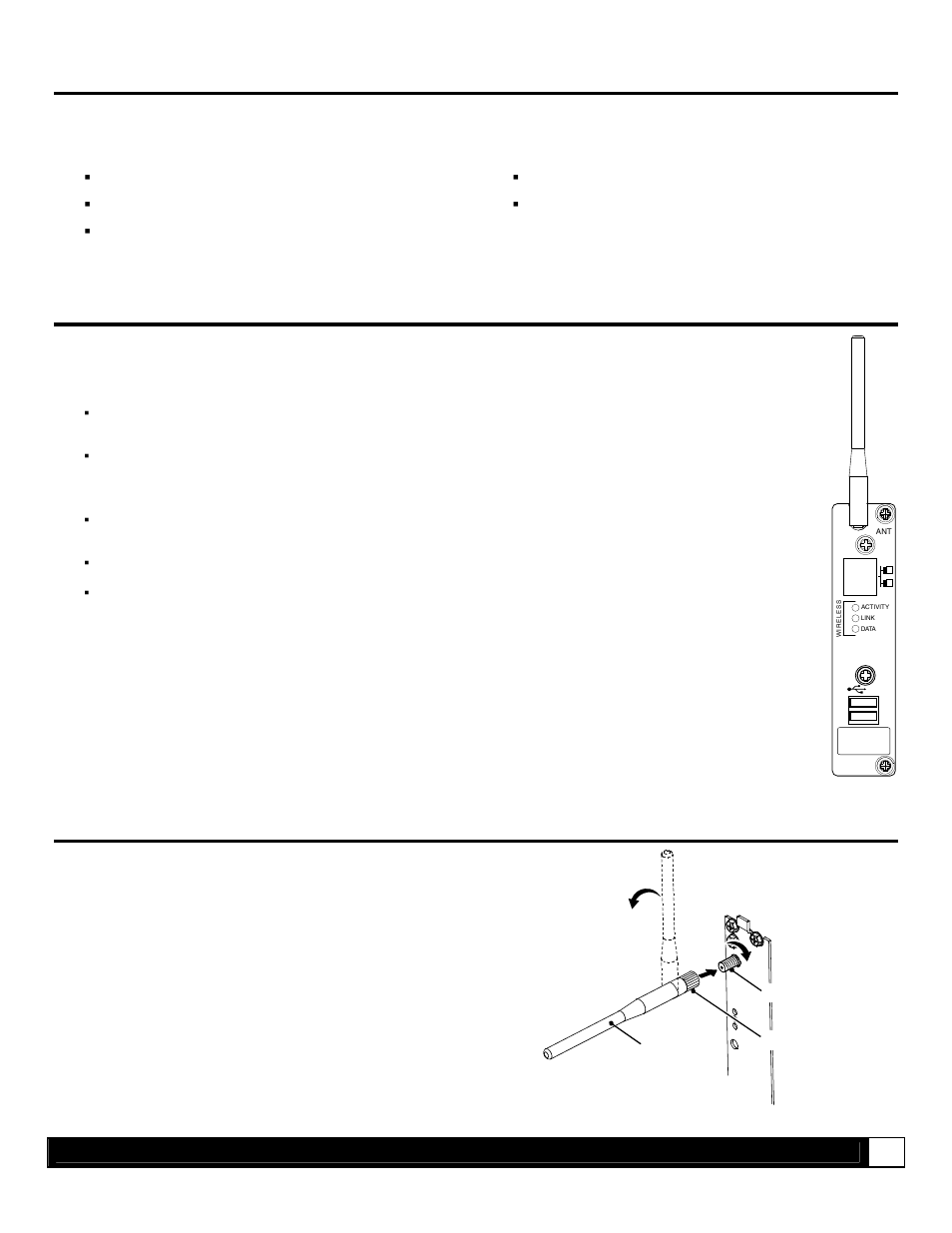 Introduction, External hardware descriptions, Installing the antenna (wireless cards only) | Datamax-O'Neil M-Class Mark II DMXNet II Card Option User Manual | Page 6 / 20