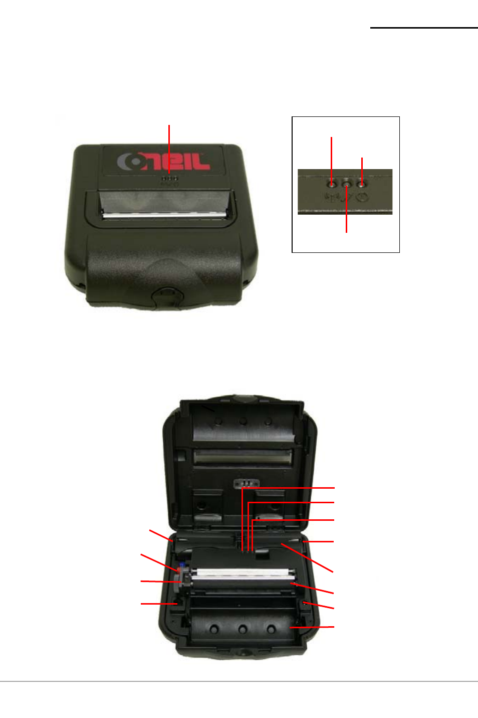 Microflash 4te printer: closed view, Microflash 4te printer: open view | Datamax-O'Neil microFlash 4te User Guide User Manual | Page 4 / 24
