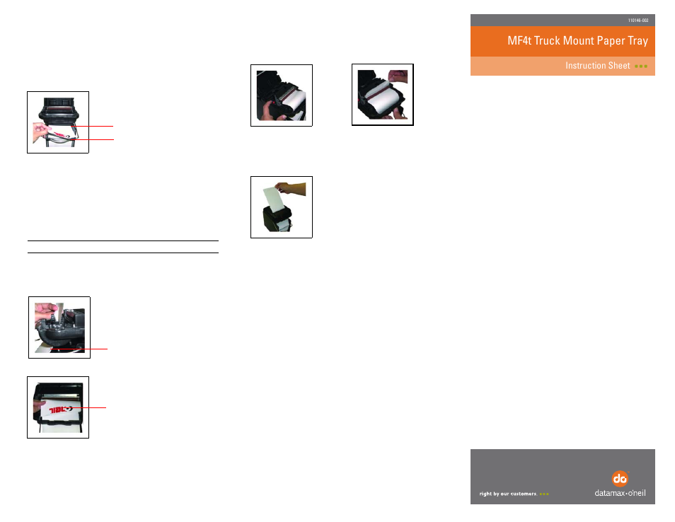 Mf4t truck mount paper tray | Datamax-O'Neil microFlash 4t_4te Truck Mount Paper Tray User Manual | Page 2 / 2