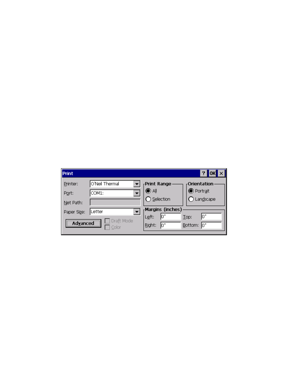 4 printing | Datamax-O'Neil Windows CE 5.0 Thermal Printer Driver User Manual | Page 6 / 8