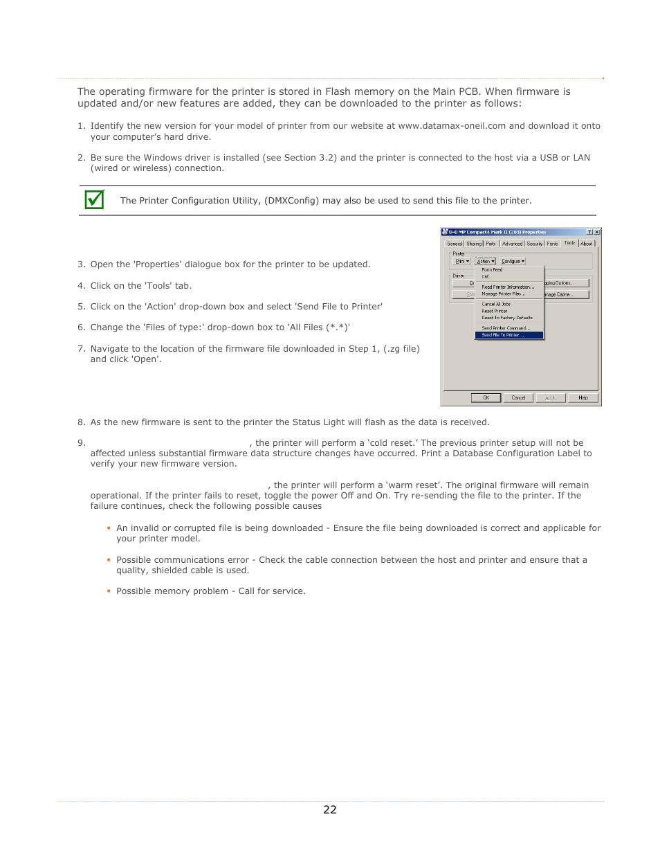 Datamax-O'Neil MP Compact4_MP Compact4 Mobile Mark II Operators Manual User Manual | Page 28 / 36