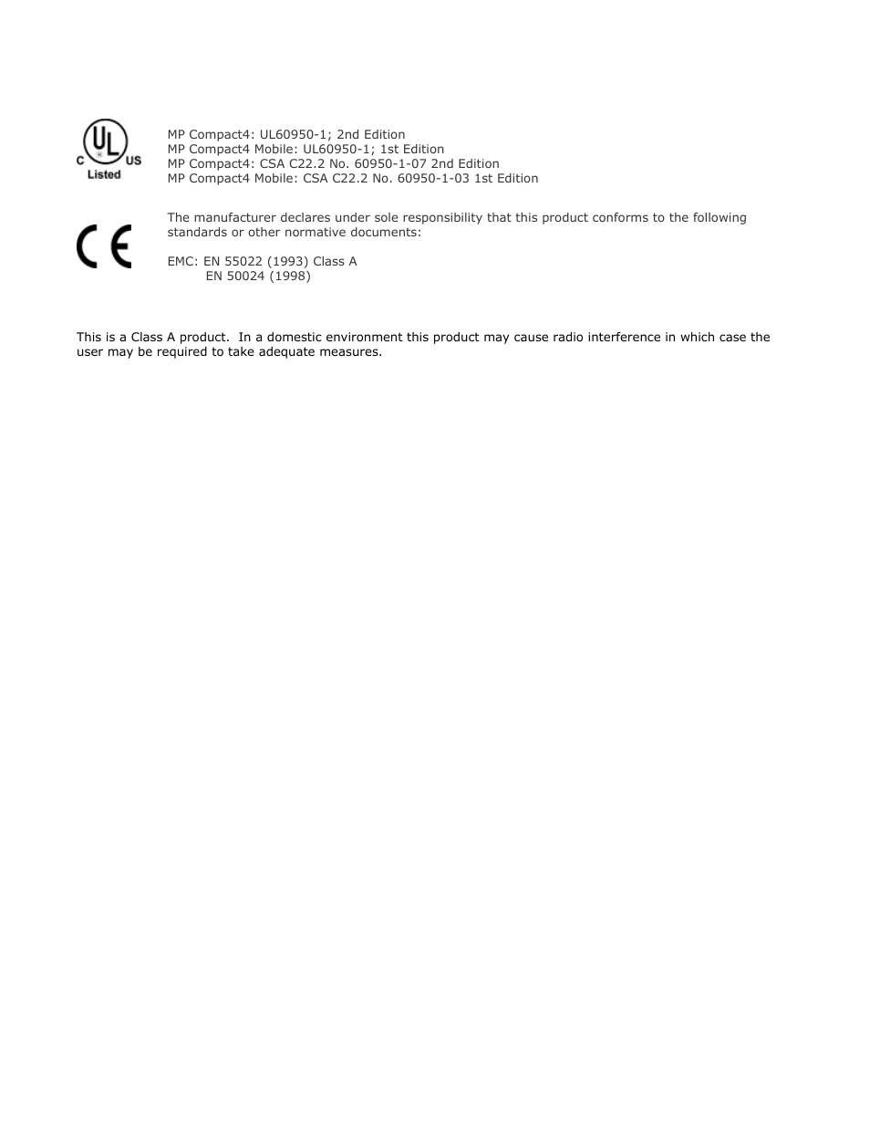 Agency compliance and approvals | Datamax-O'Neil MP Compact4_MP Compact4 Mobile Mark II Operators Manual User Manual | Page 4 / 36