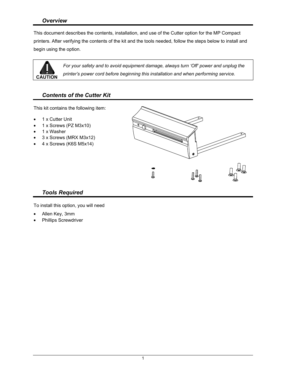 Datamax-O'Neil MP Compact4 Mark II Cutter Option User Manual | Page 2 / 4