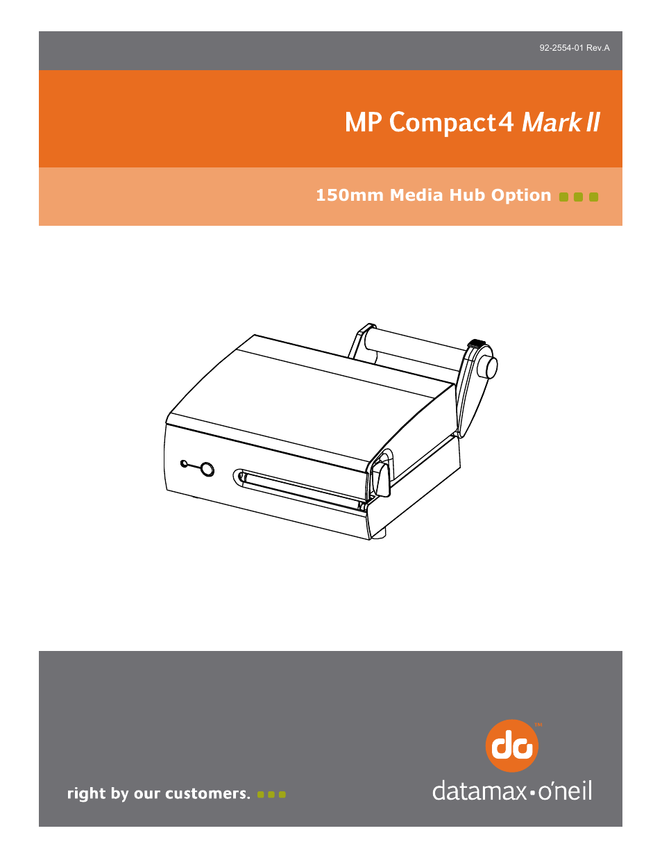 Datamax-O'Neil MP Compact4 Mark II 150mm Media Hub Option User Manual | 2 pages