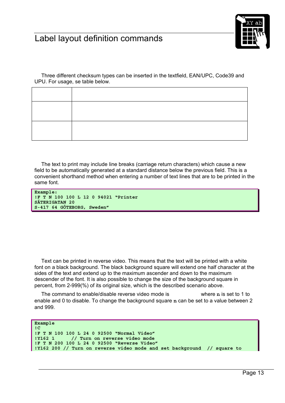 Datamax-O'Neil Labelpoint Programmer’s Manual User Manual | Page 17 / 95