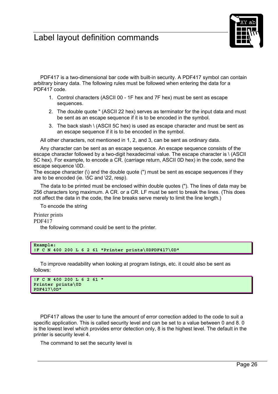 Datamax-O'Neil Labelpoint Programmer’s Manual User Manual | Page 30 / 95