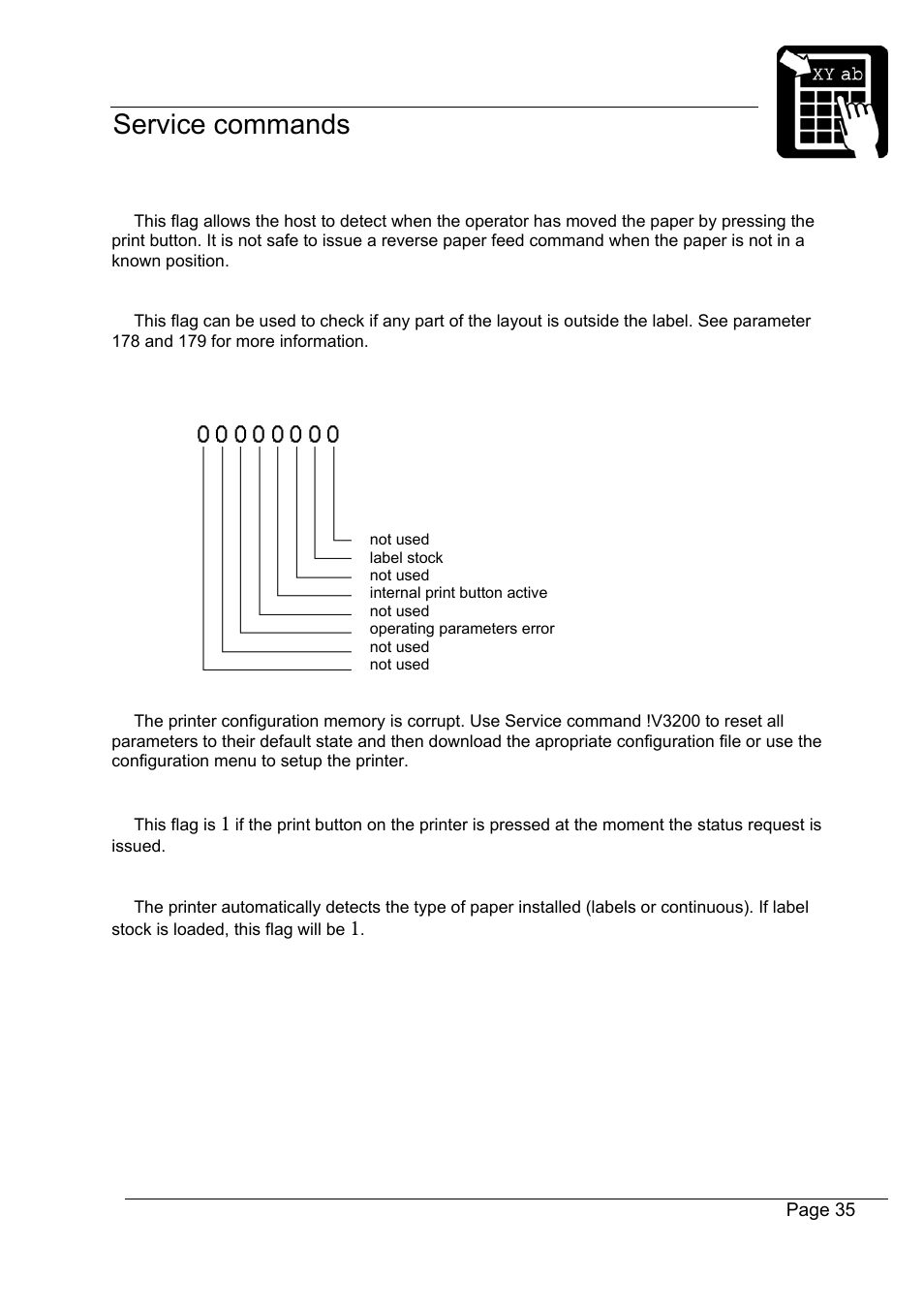 Programmer’s reference manual service commands | Datamax-O'Neil Labelpoint Programmer’s Manual User Manual | Page 39 / 95