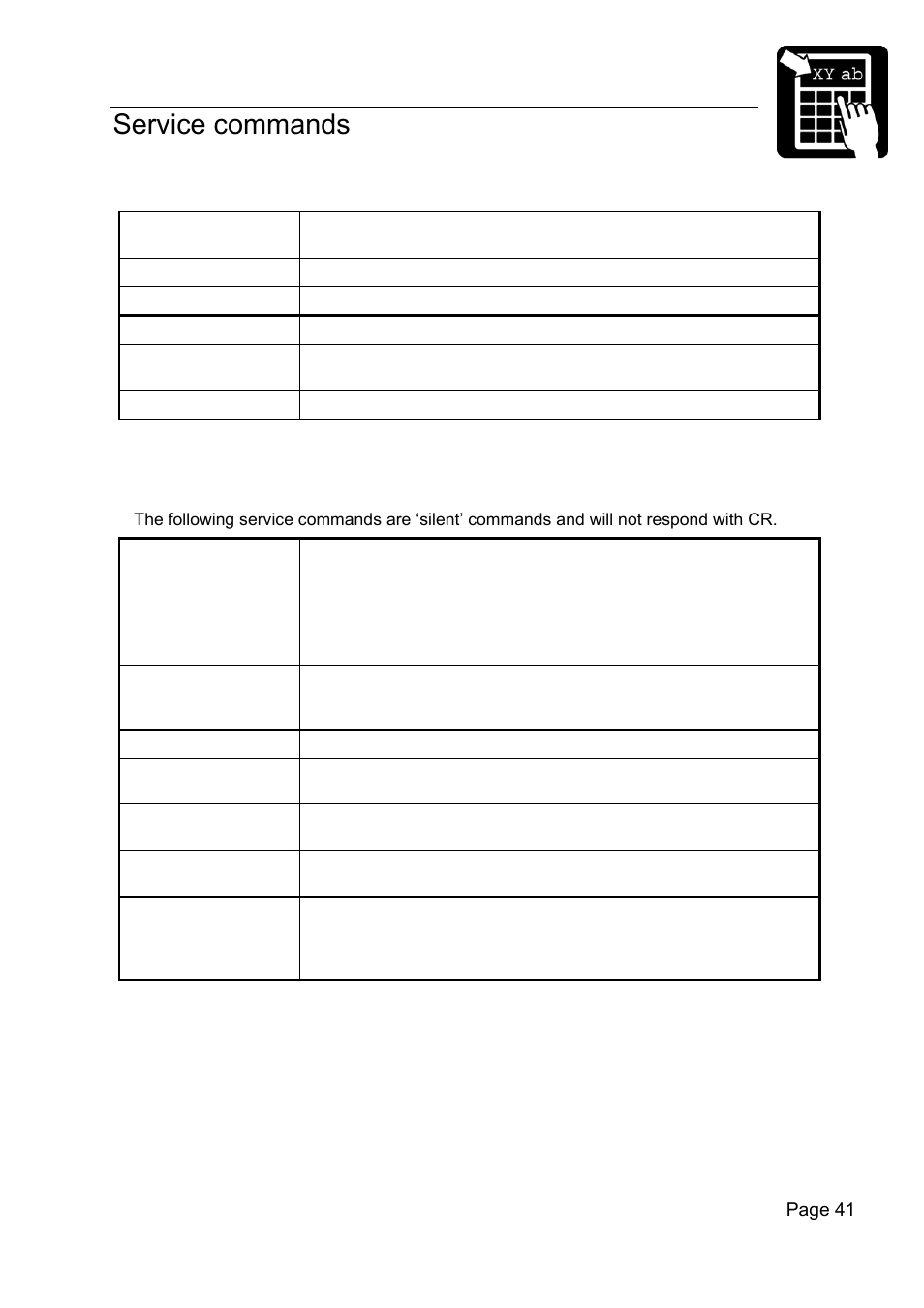 Programmer’s reference manual service commands, Special service commands | Datamax-O'Neil Labelpoint Programmer’s Manual User Manual | Page 45 / 95