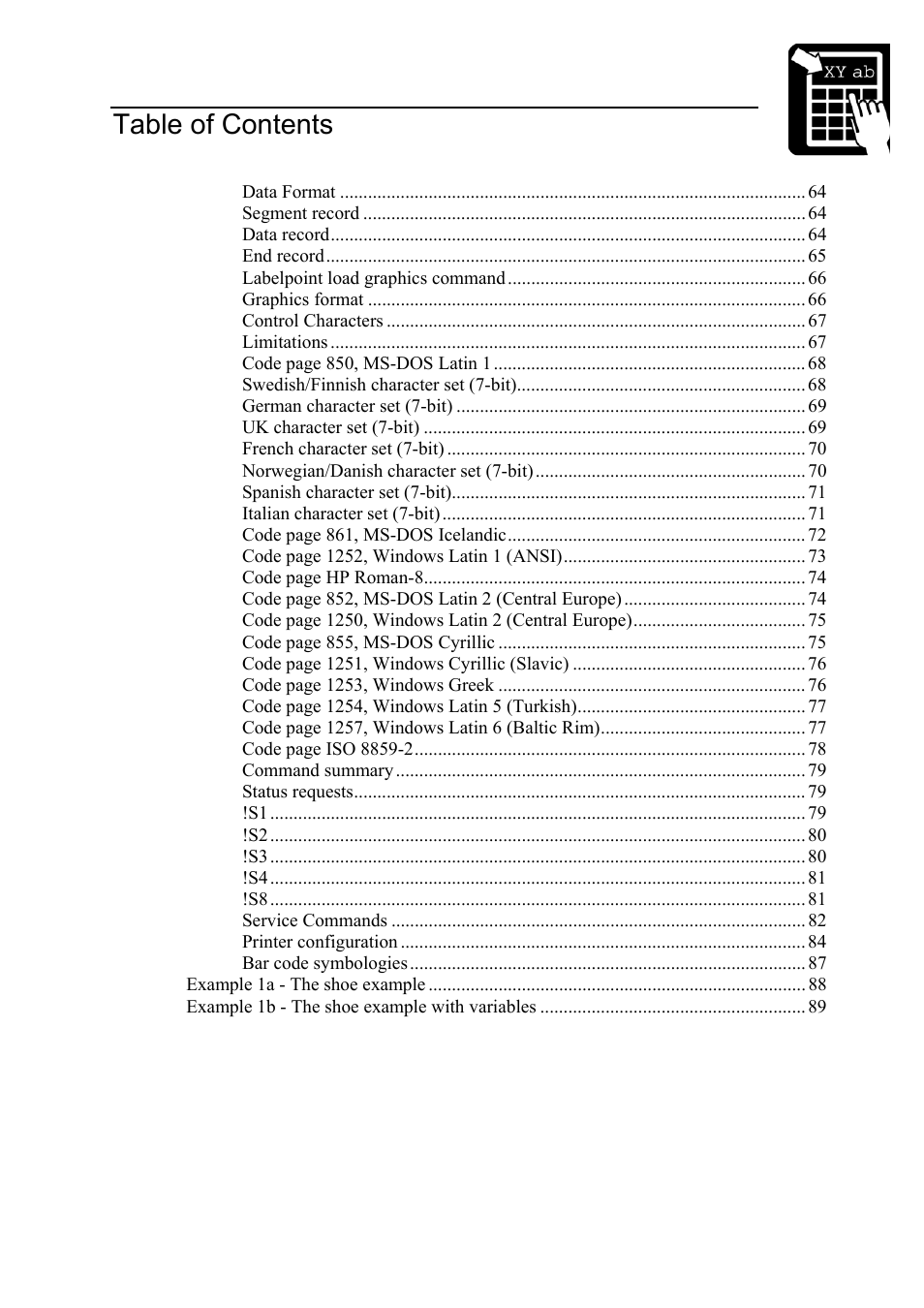 Programmer’s reference manual table of contents | Datamax-O'Neil Labelpoint Programmer’s Manual User Manual | Page 5 / 95