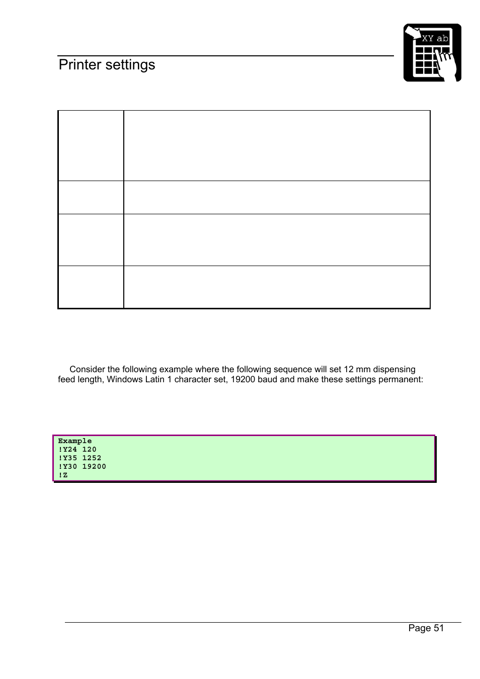 Programmer’s reference manual printer settings | Datamax-O'Neil Labelpoint Programmer’s Manual User Manual | Page 55 / 95