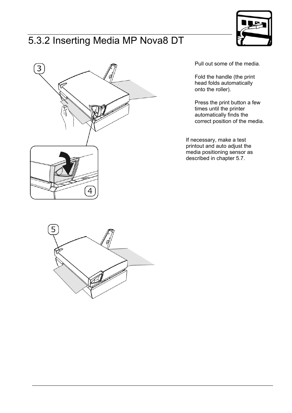 2 inserting media mp nova8 dt, Getting started | Datamax-O'Neil MP Nova Operators Manual User Manual | Page 26 / 59