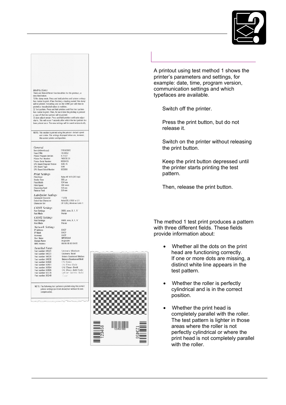Troubleshooting, Test method 1 | Datamax-O'Neil MP Nova Operators Manual User Manual | Page 41 / 59