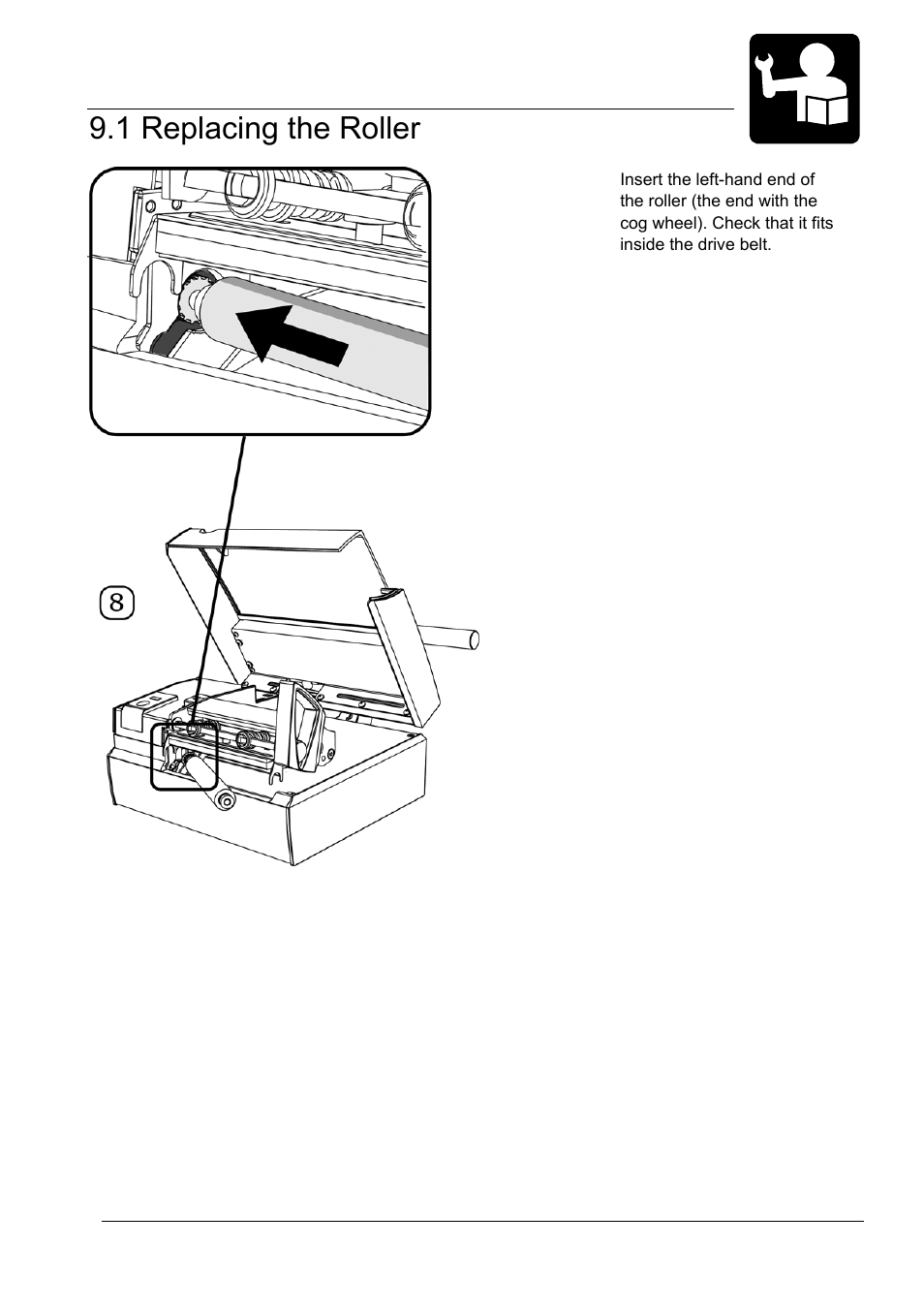 1 replacing the roller, Changeable parts | Datamax-O'Neil MP Nova Operators Manual User Manual | Page 46 / 59