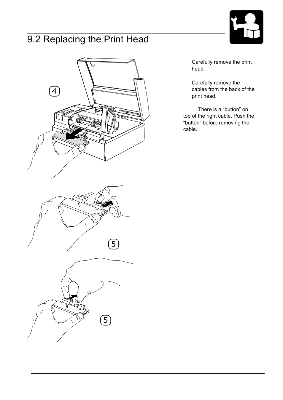 2 replacing the print head, Changeable parts | Datamax-O'Neil MP Nova Operators Manual User Manual | Page 50 / 59