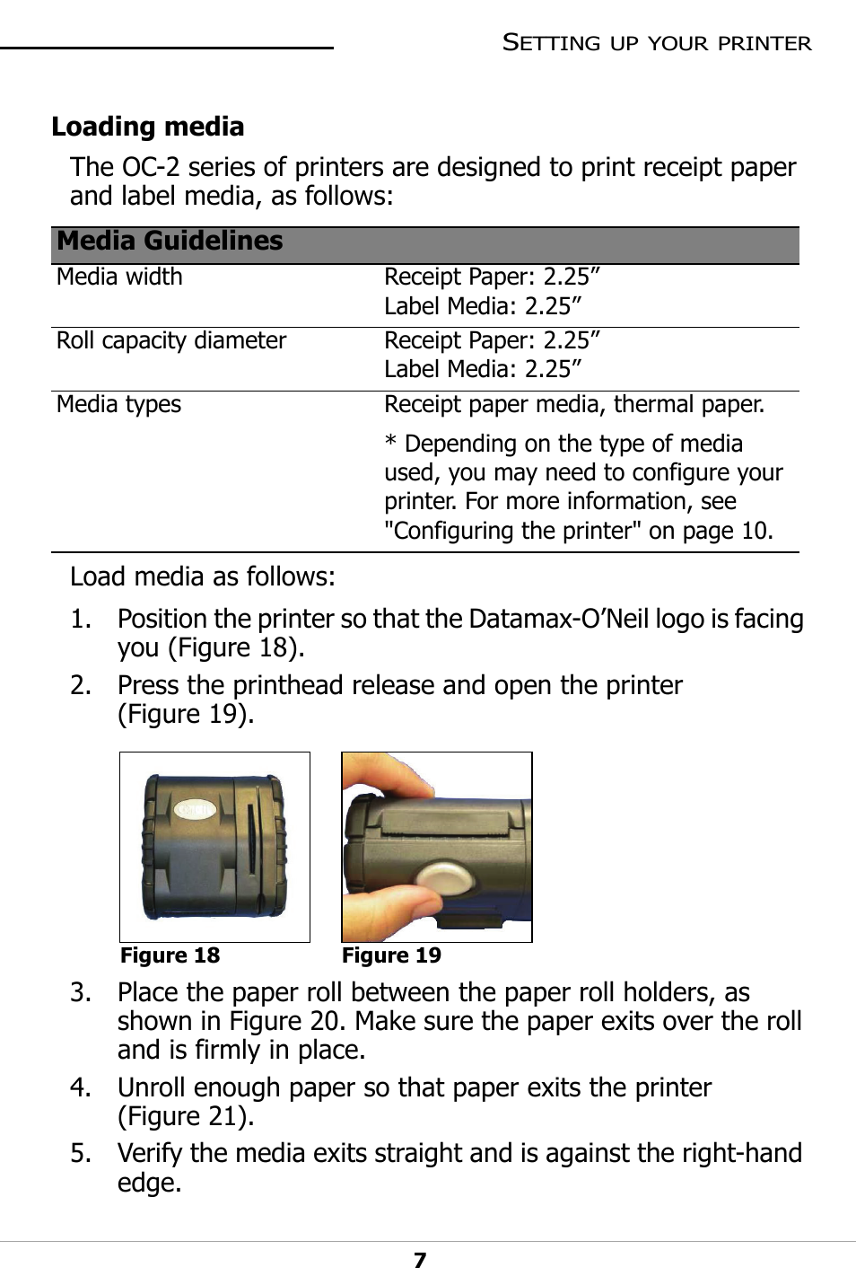 Loading media | Datamax-O'Neil OC-2 SERIES User Guide User Manual | Page 11 / 26