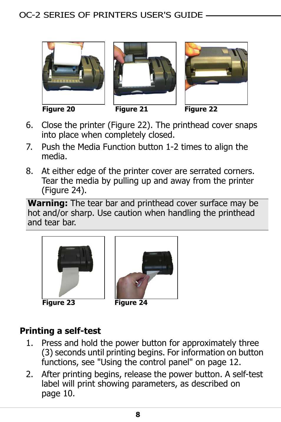 Printing a self-test, Shown in figure 20. make, Figure 21) | Datamax-O'Neil OC-2 SERIES User Guide User Manual | Page 12 / 26