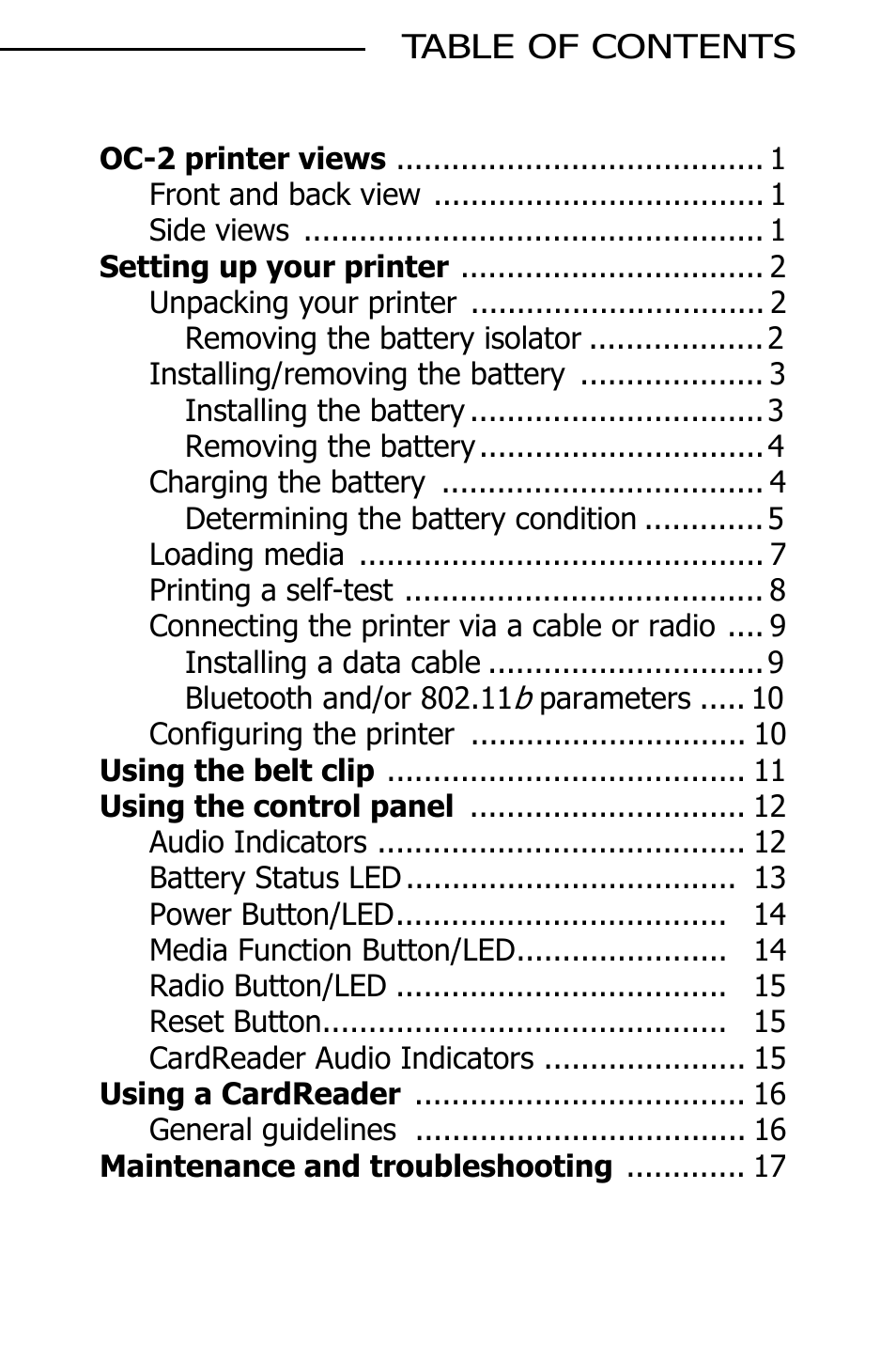Datamax-O'Neil OC-2 SERIES User Guide User Manual | Page 3 / 26