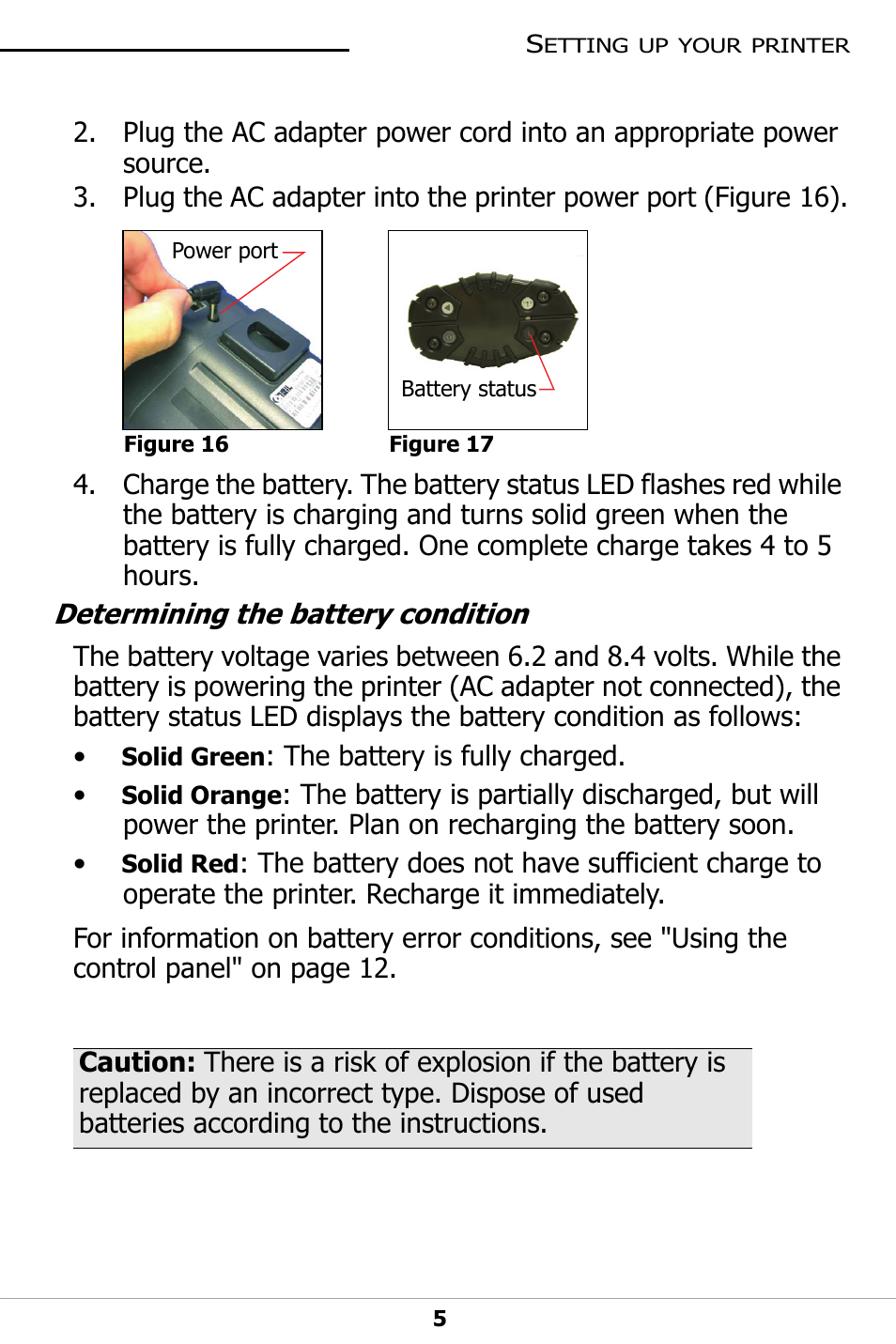 Determining the battery condition | Datamax-O'Neil OC-2 SERIES User Guide User Manual | Page 9 / 26