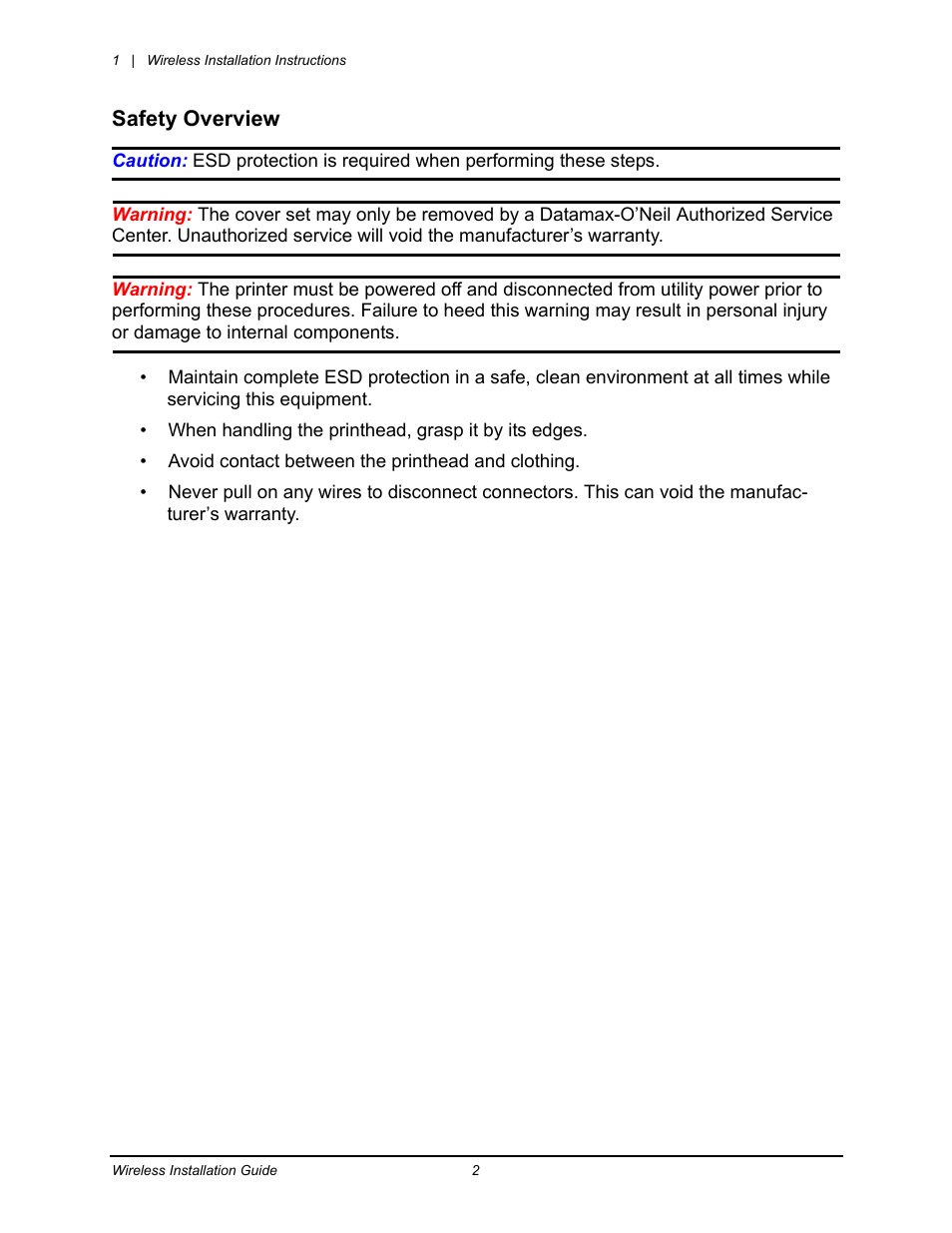 Datamax-O'Neil Performance series Wireless User Manual | Page 5 / 15